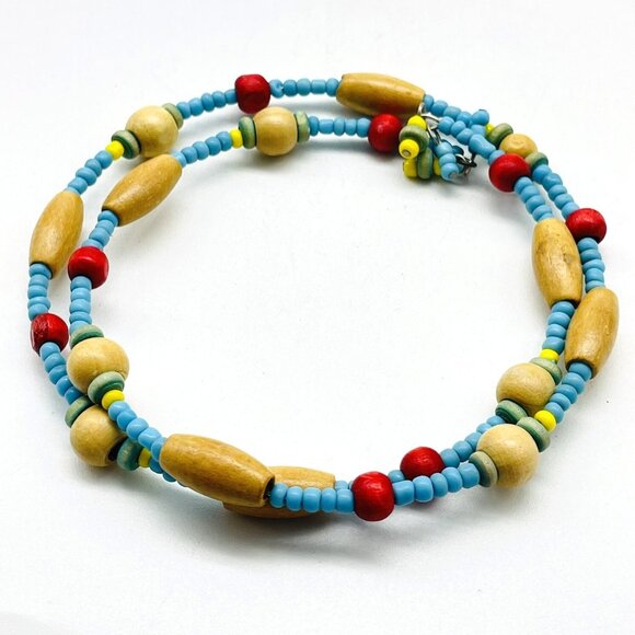 Beaded Memory Wire Bracelet Anklet Multicolor Beach Coastal Islands Ocean Sea - Picture 1 of 6